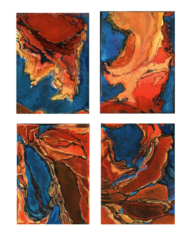 Red-Gold Tetraptych